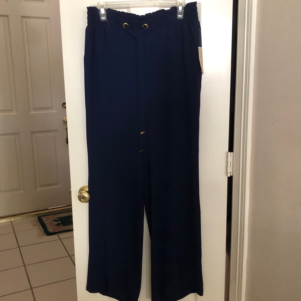 NWT Michael Kors Palazzo Pants Navy Blue 8 / M